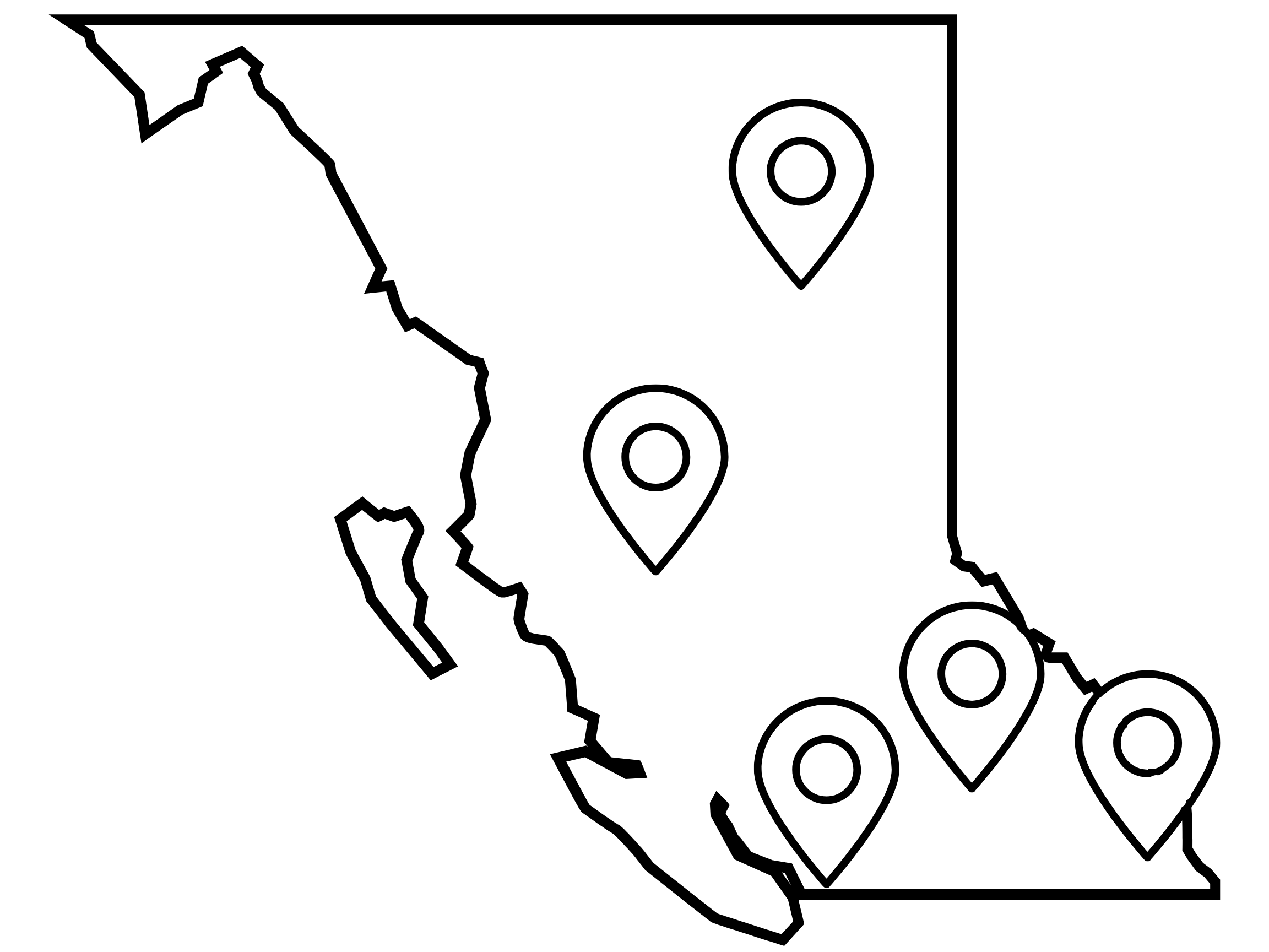 BC map with location icons