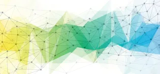 Photo representing network with overlapping colours of yellow, green, and blue