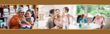 Photo collage of older adults with their family members