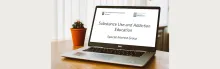 Photo of computer showing substance use and addiction education special interest group
