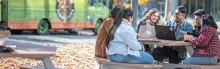 Photo of students collaborating on campus
