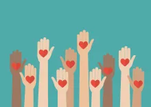 hands holding hearts