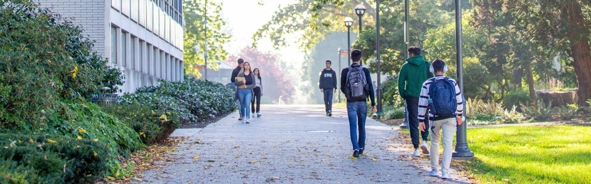 Photo of UBC students walking on campus