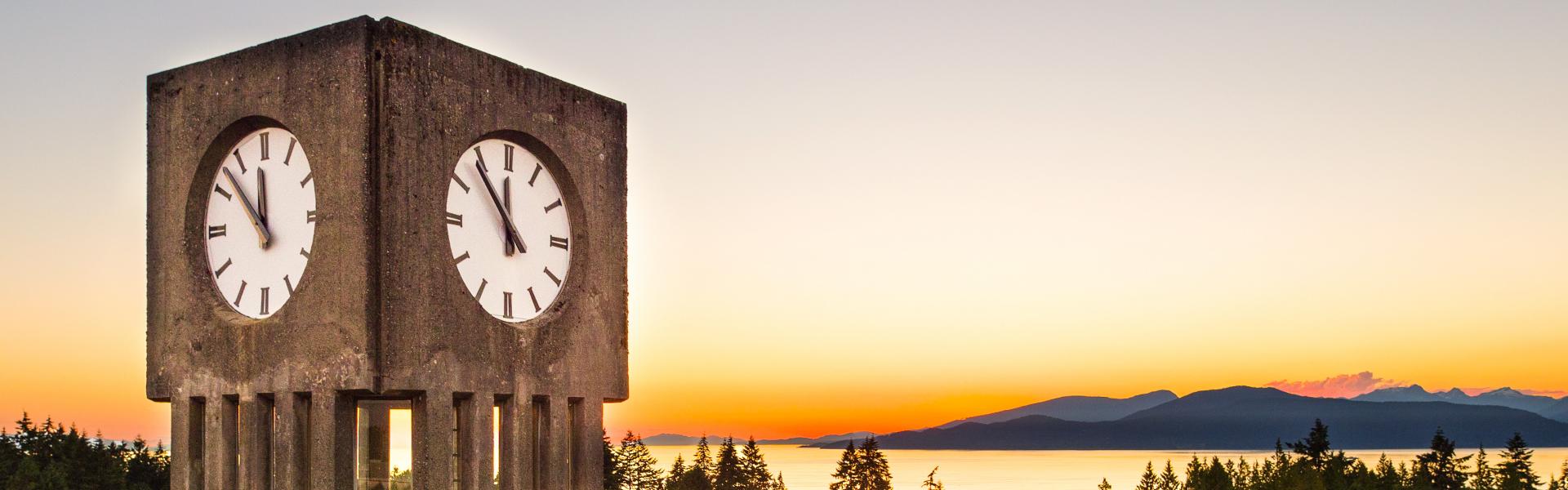 Photo of clock tower at UBC